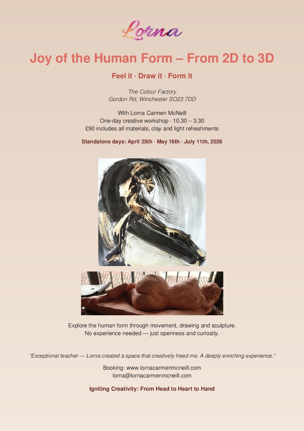 JOY OF THE HUMAN FORM - From 2D to 3D: April 25th, May 16th and July 11th - Image 4